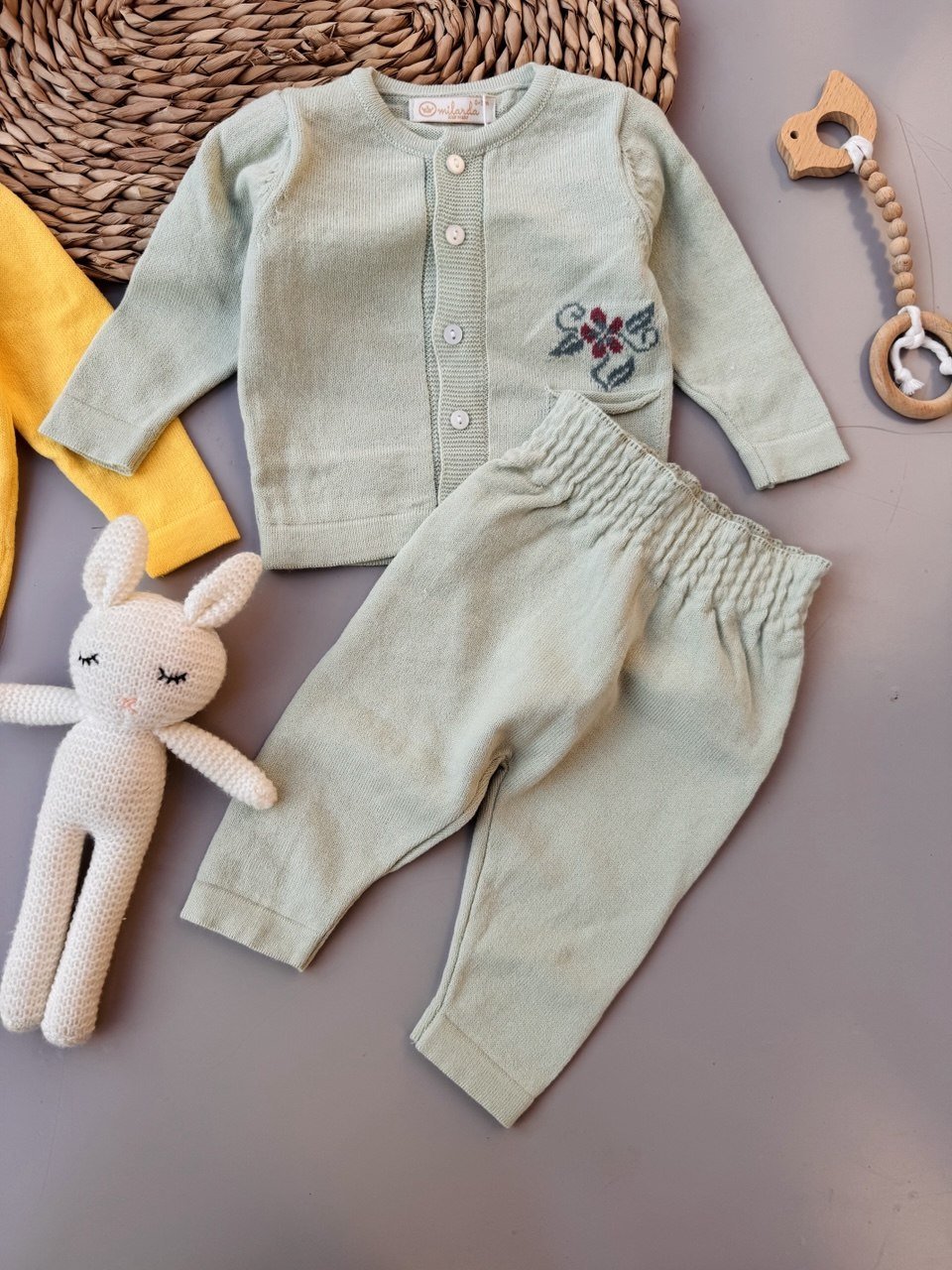 Yellow / Mint Soft Tricot Set 2 pcs - Bambino land