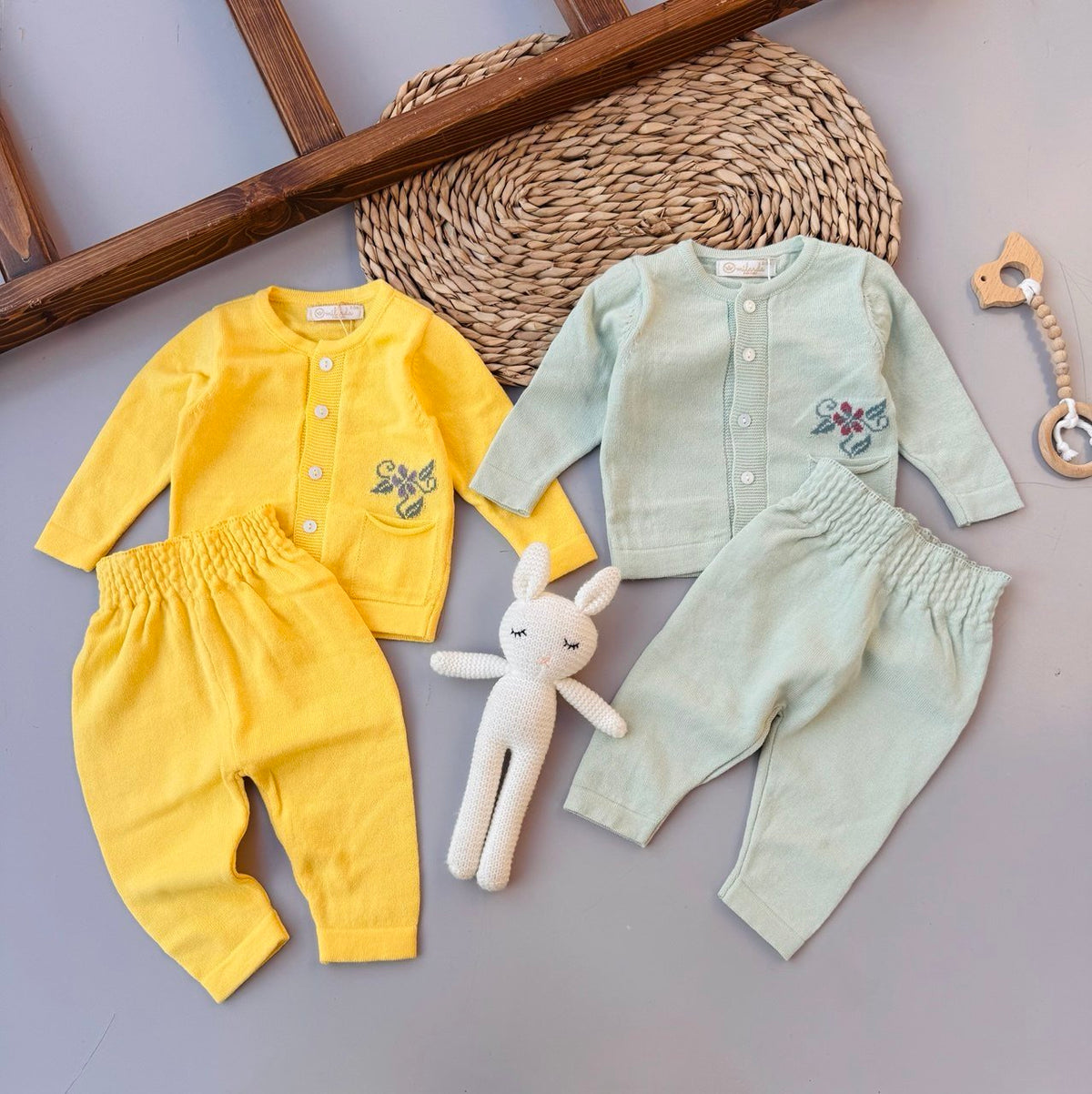 Yellow / Mint Soft Tricot Set 2 pcs - Bambino land