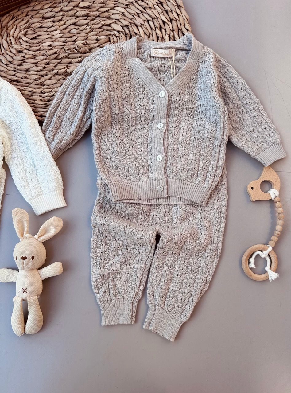 Off-White / Greige Crochet Set 2 Pcs - Bambino land