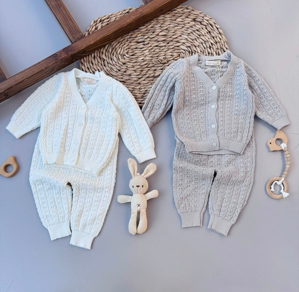 Off-White / Greige Crochet Set 2 Pcs - Bambino land