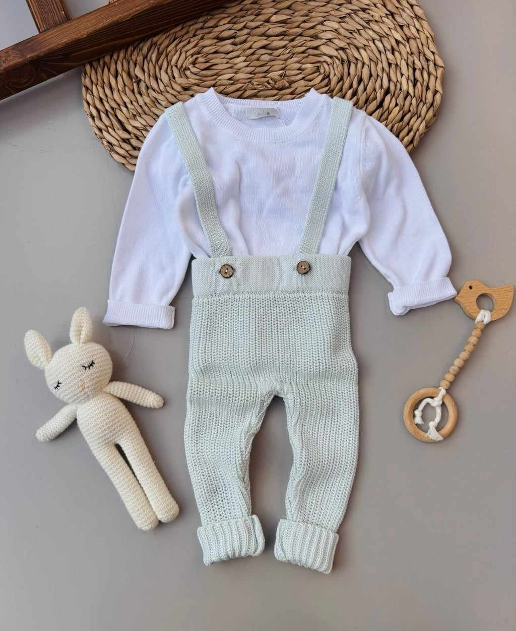 Mint Green Baby Salopette 2 Pcs - Bambino land