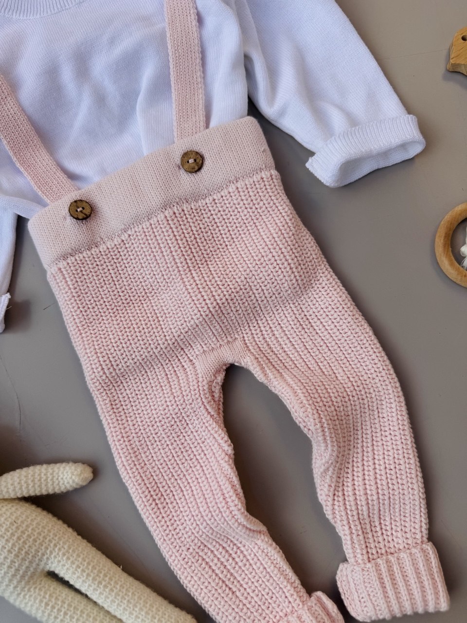 Baby Pink Baby Salopette 2 Pcs