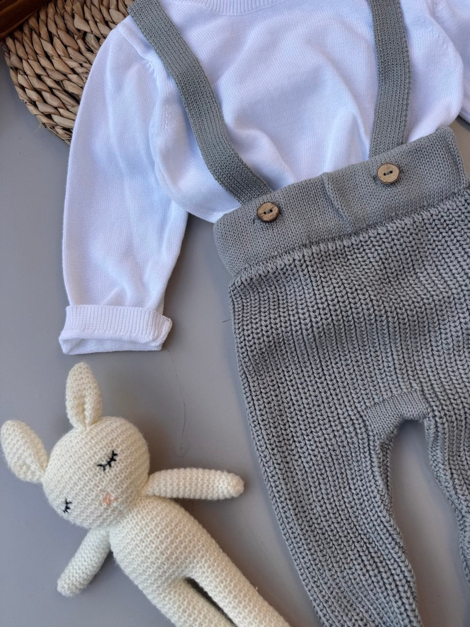 Grey Baby Salopette 2 Pcs - Bambino land