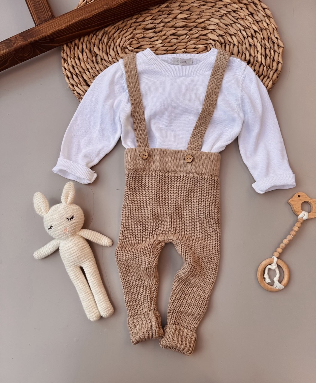 Brown Baby Salopette 2 Pcs