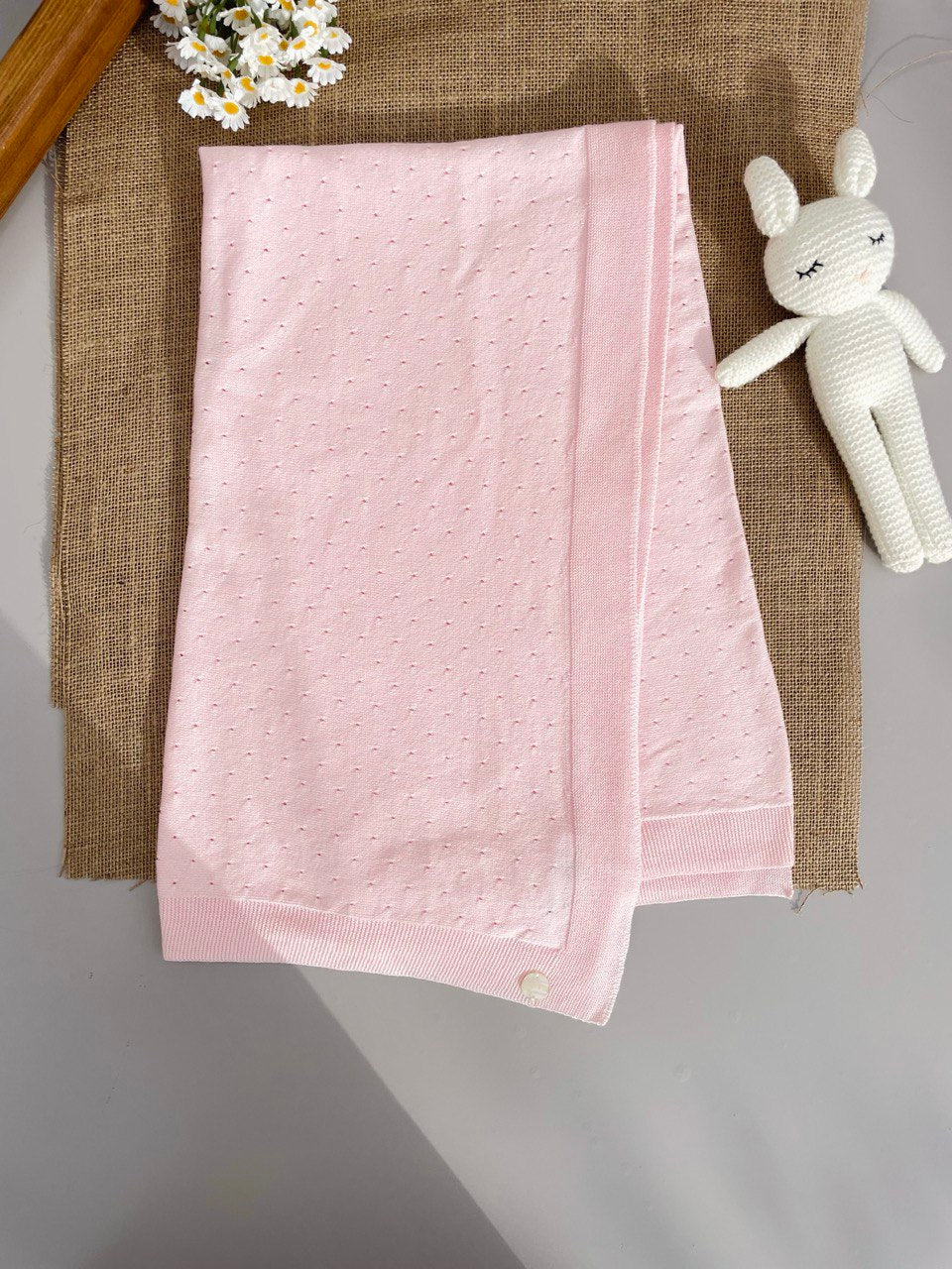 Pink Tricot Cotton  Blanket