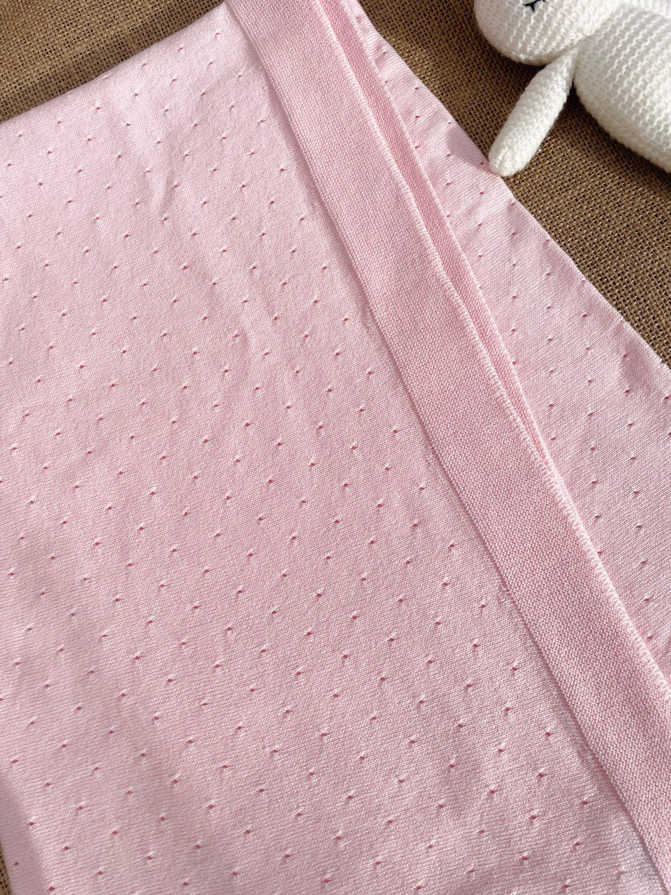 Pink Tricot Cotton  Blanket
