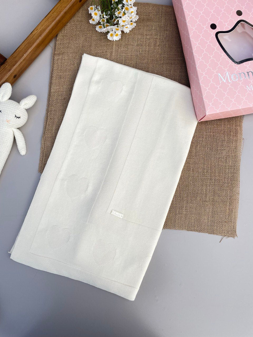 Cream Tricot Cotton Italian Blanket