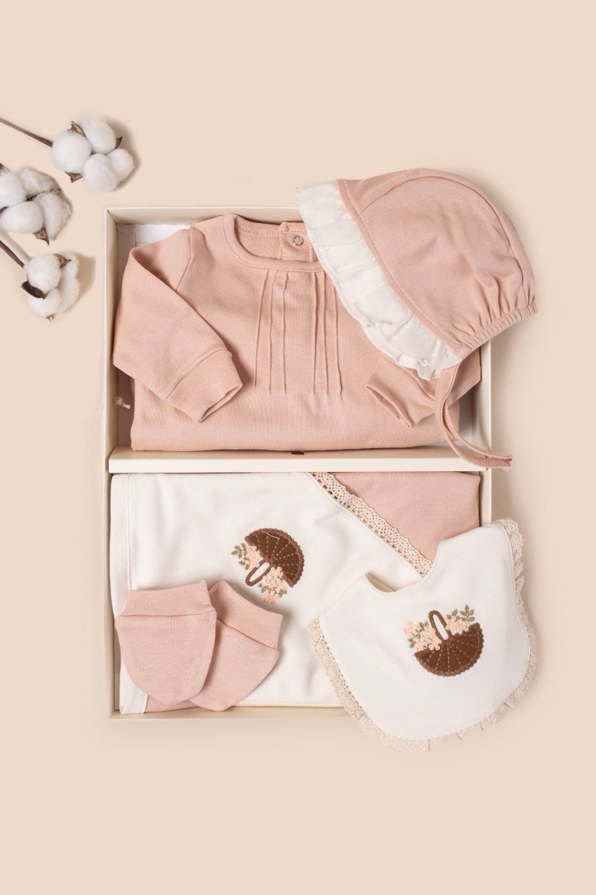 Light Pink Colors Champignon Cotton Hospital Set 7 Pcs
