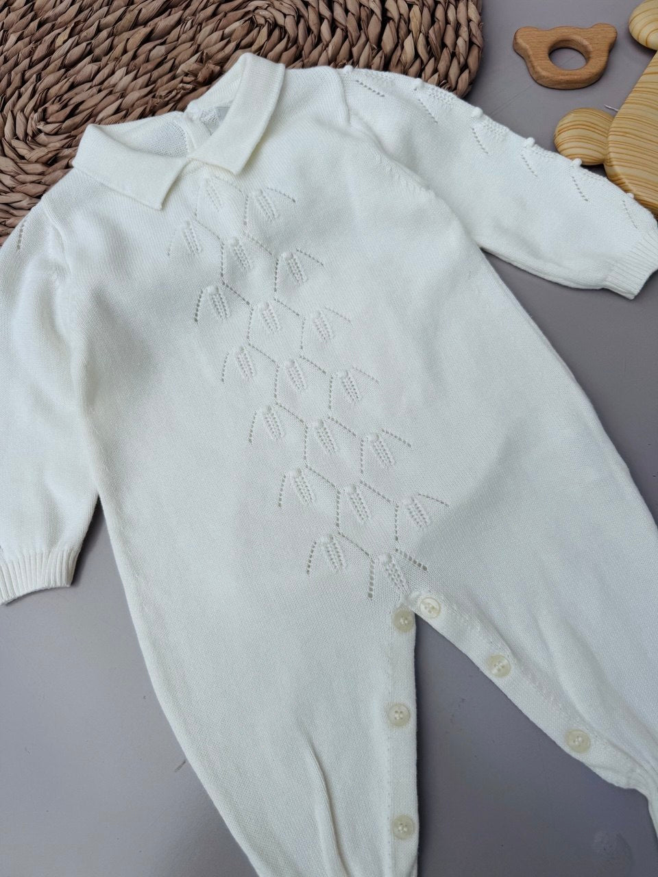 Off-White Knit Cotton Overall