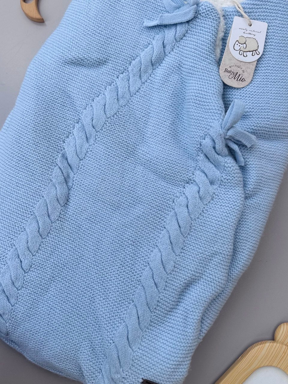 Blue Wool Cache Bebe Fleece Inside