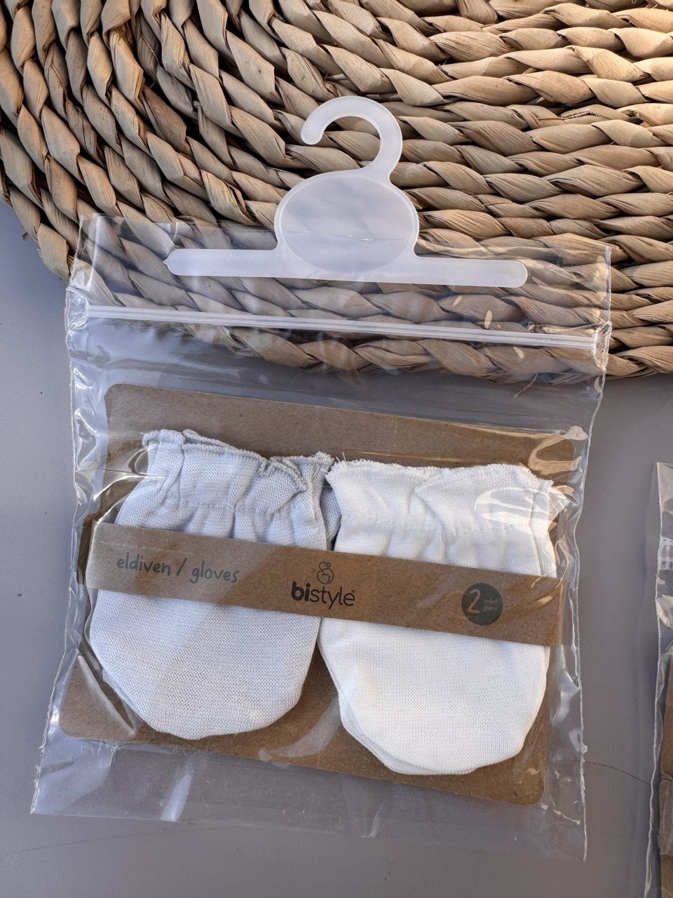 Organic Cotton Grey And White Mittens