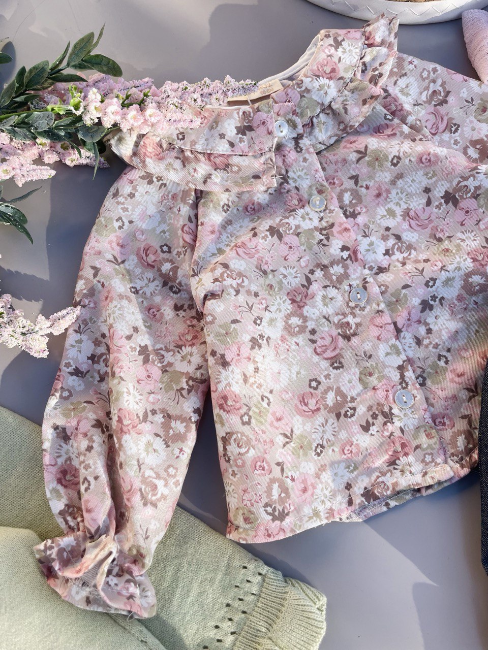 Green Flowers Set 3 pcs