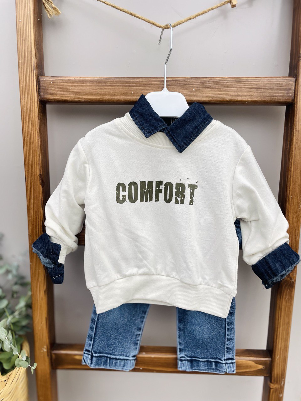 Jeans And Olive 4 Pcs Boys Set