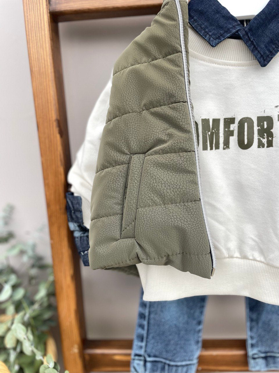 Jeans And Olive 4 Pcs Boys Set