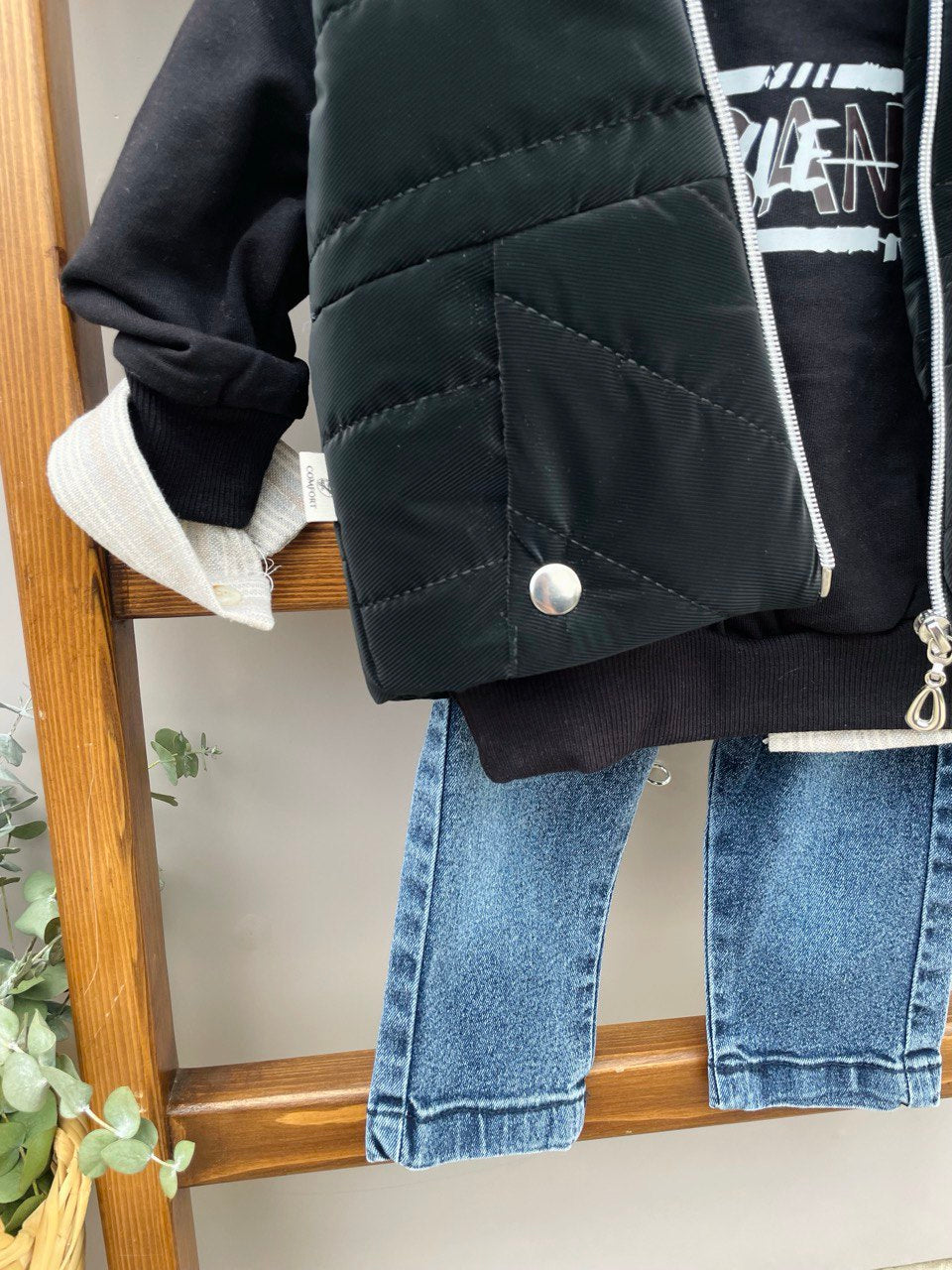 Jeans And Black 4 Pcs Boys Set