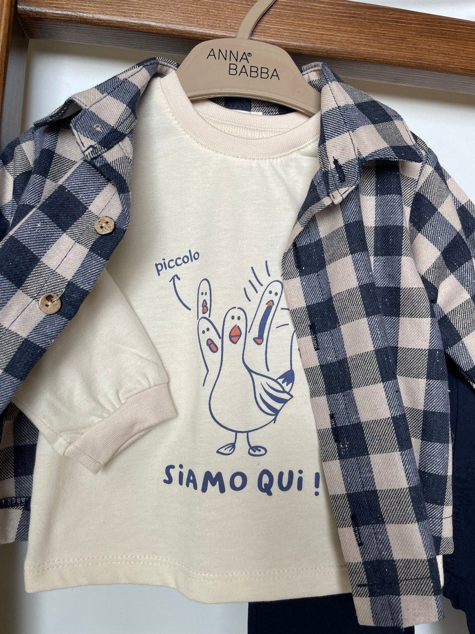 Navy Blue And Beige 3 Pcs Set