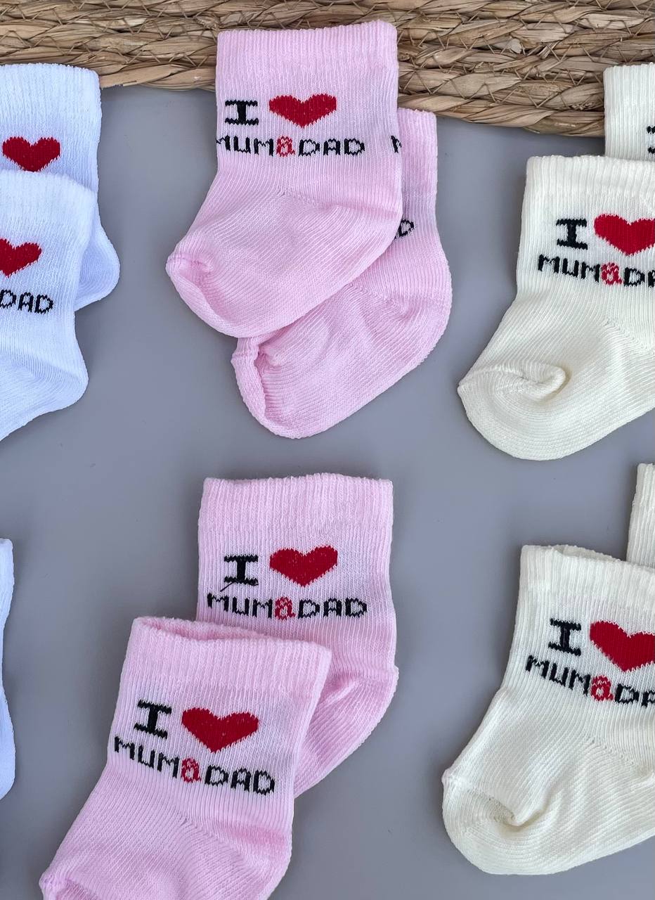 I Love Mom And Dad Cotton Socks