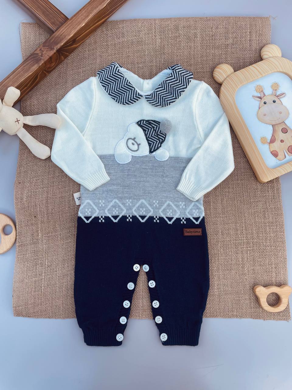 Navy Blue Wool Overall