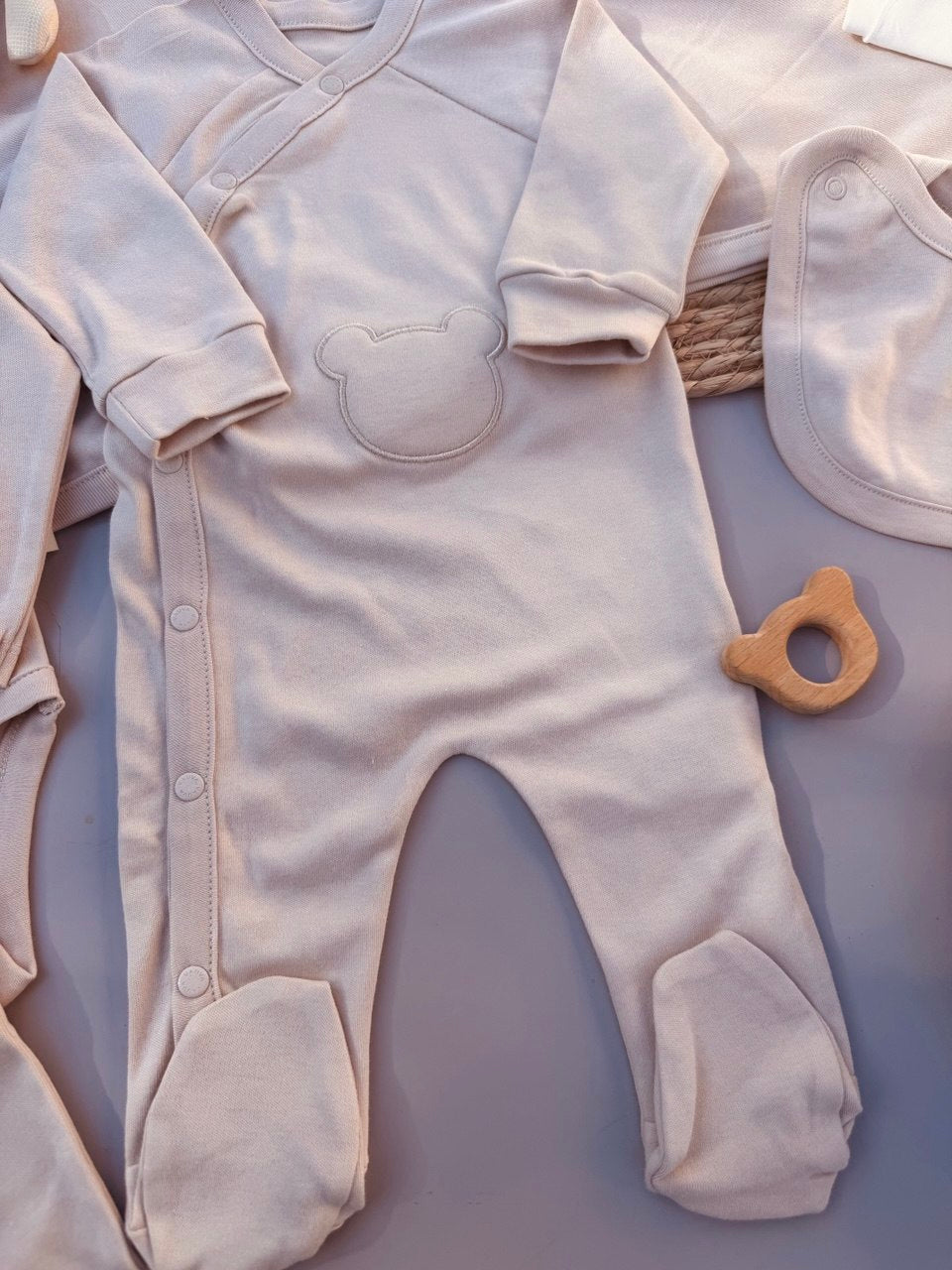 Beige Simple Cotton Hospital Set 9 Pcs