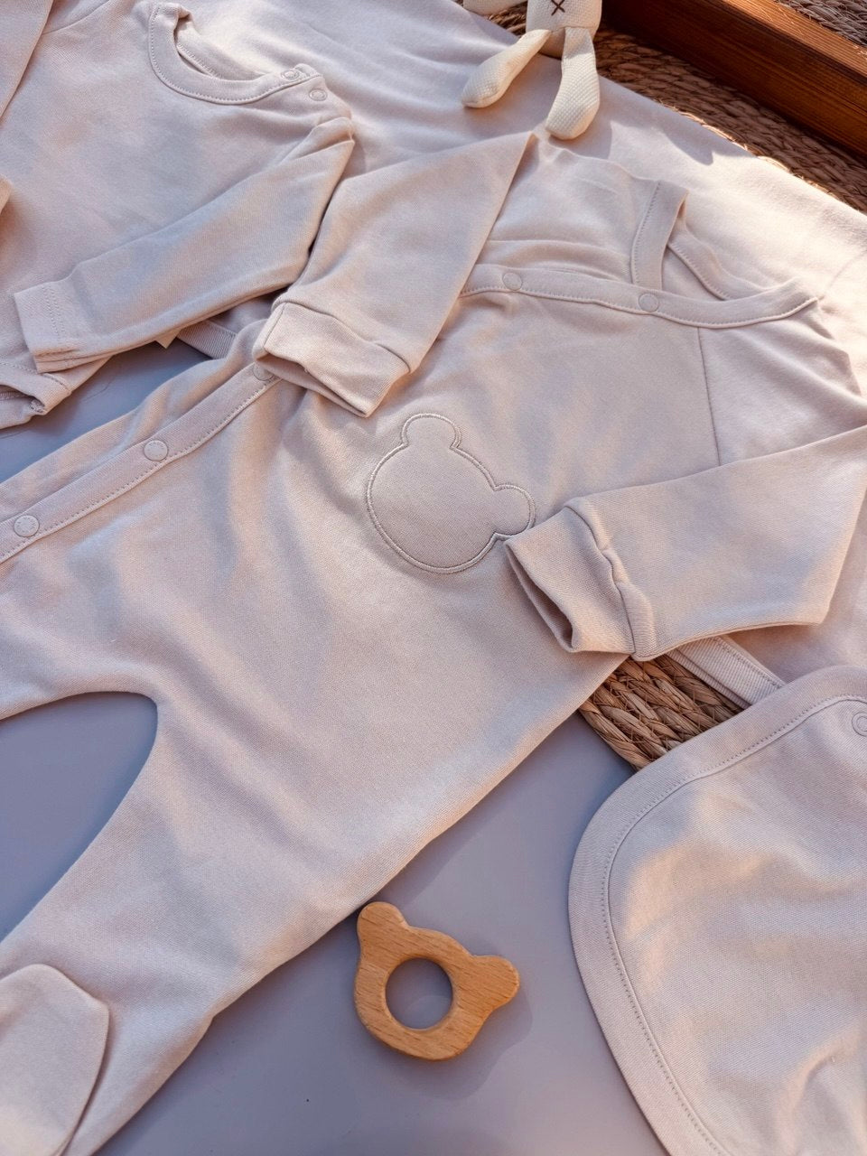 Beige Simple Cotton Hospital Set 9 Pcs