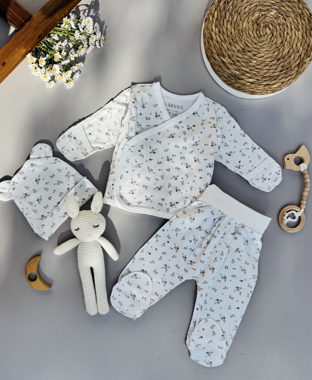 White Cotton Basic Set 3 Pcs Love Maxx