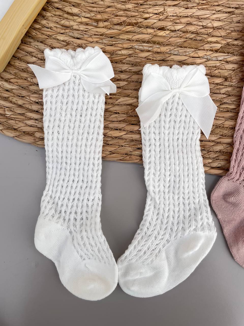 Pink And White Long Socks Slots