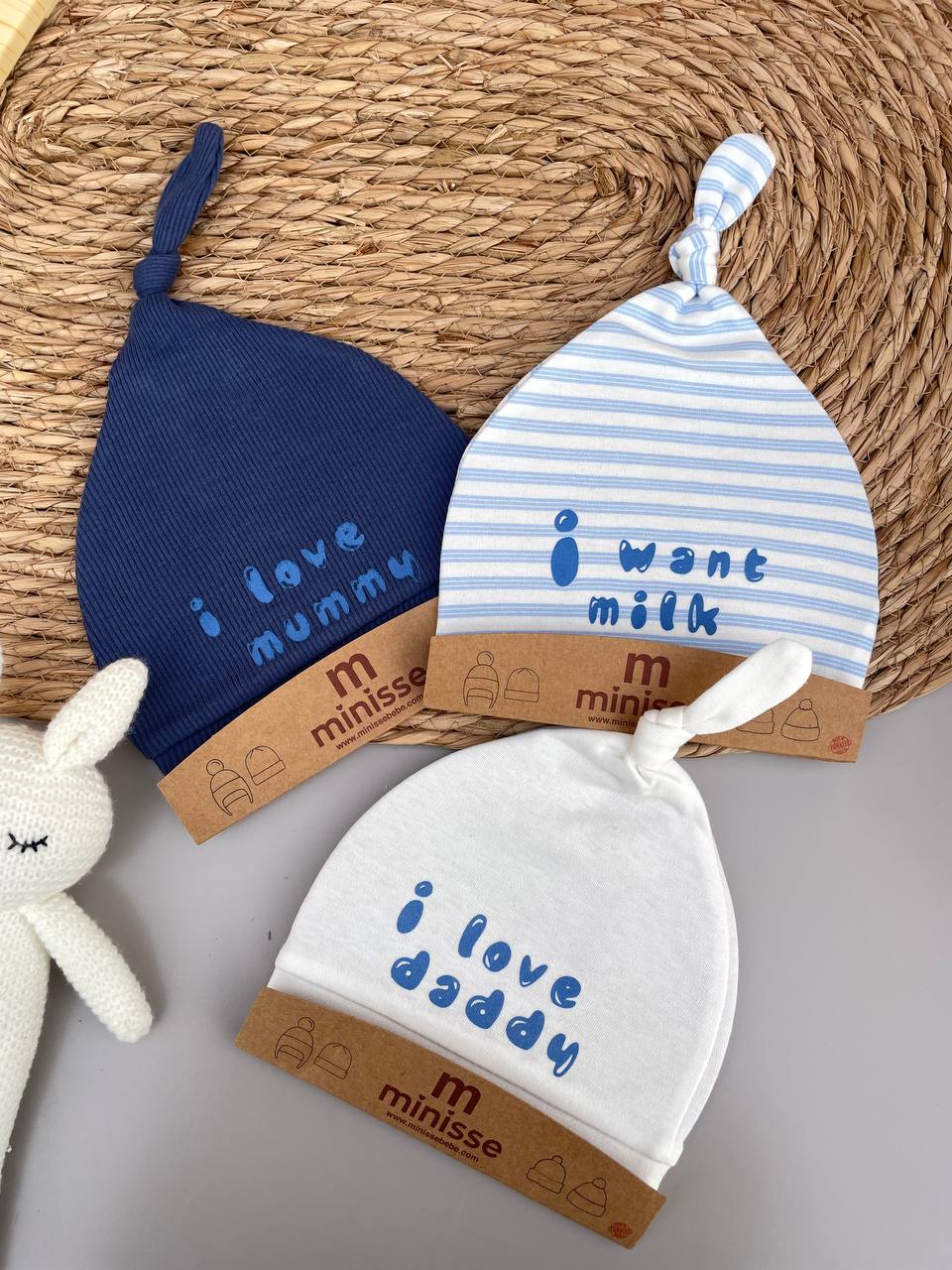 Navy Blue Cotton 3 Hats