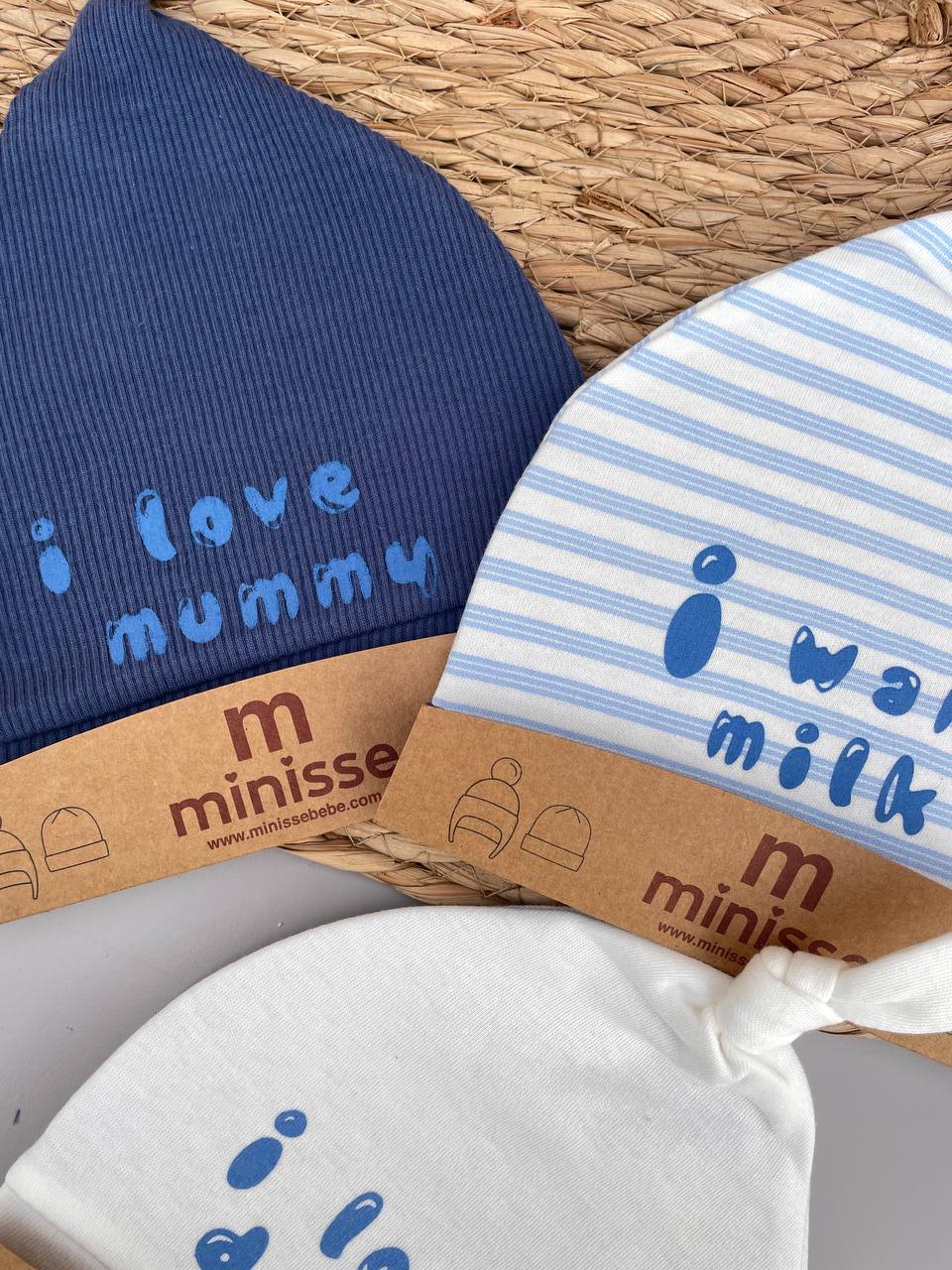 Navy Blue Cotton 3 Hats