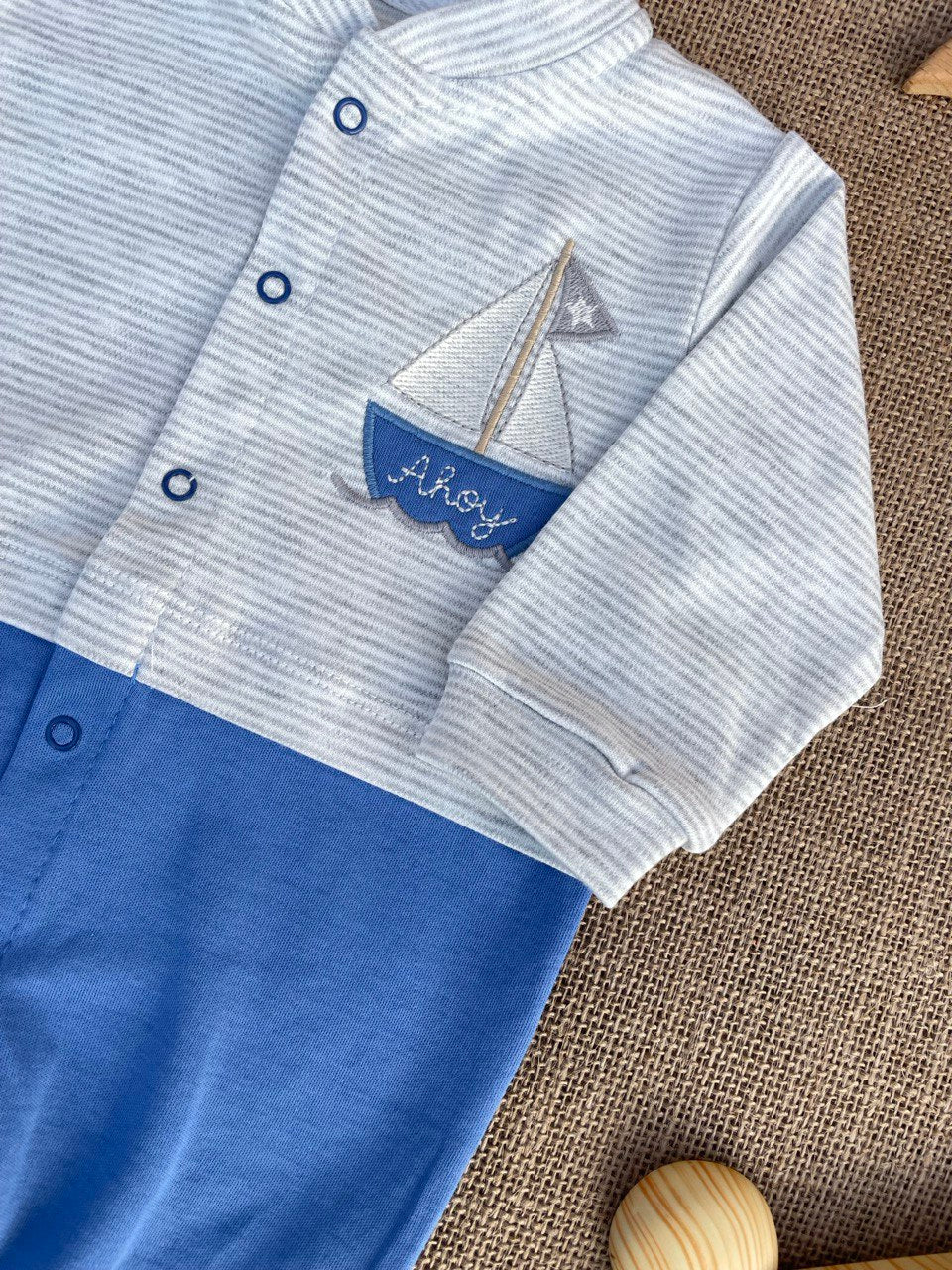 Grey And Blue Boat Overall