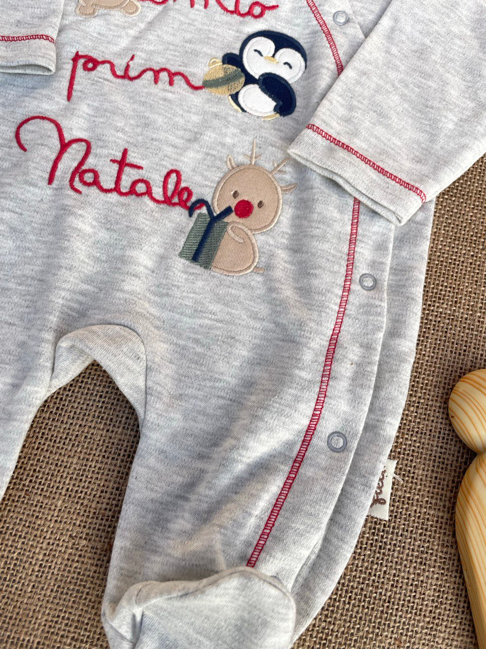 Grey And Red Cotton Overall