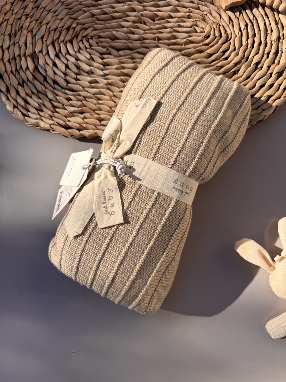 Beige Tricot Baby Blanket