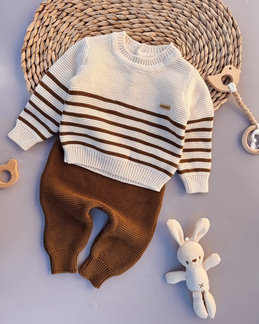 Brown And Beige Tricot Set 2 Pcs