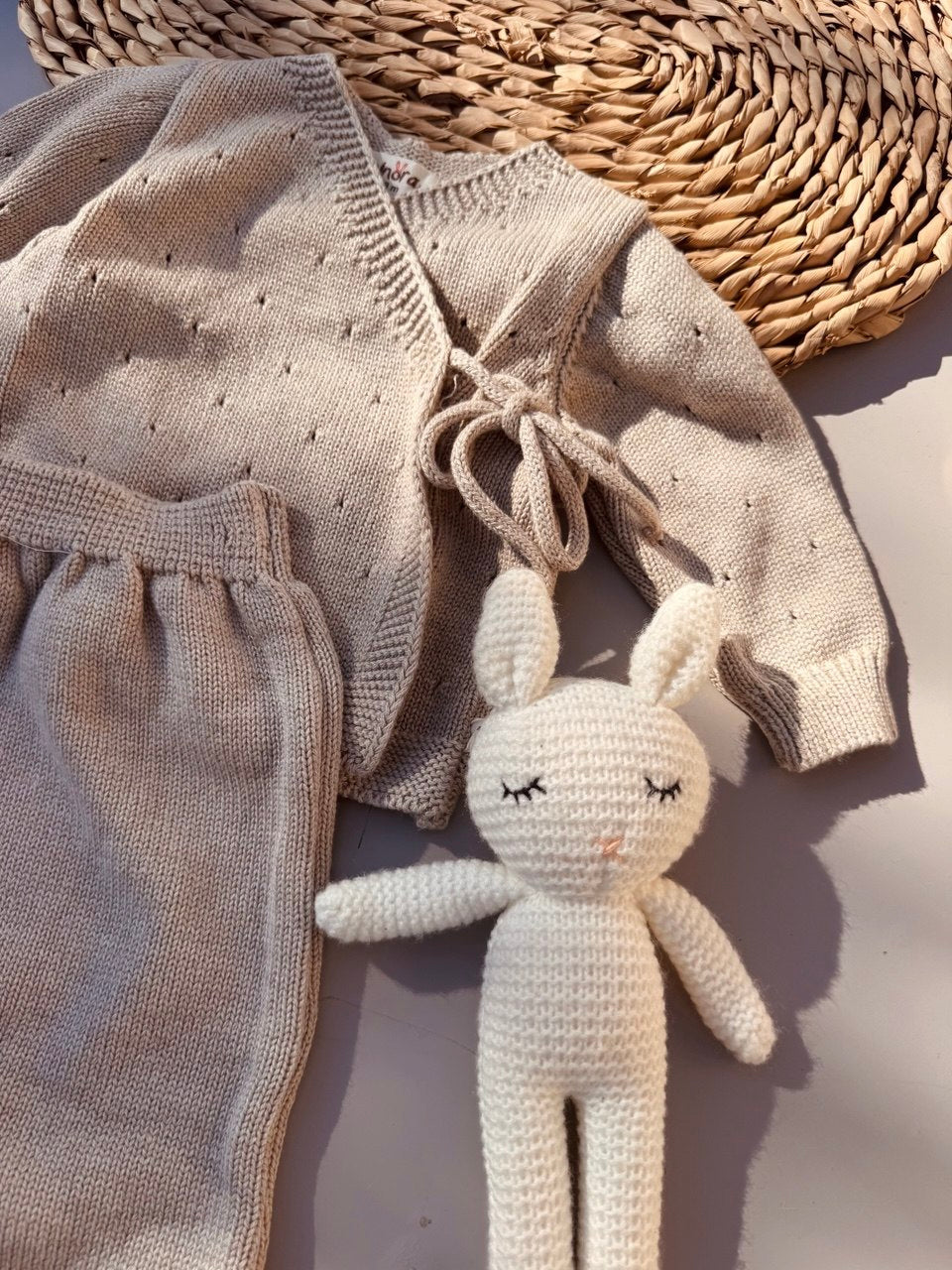 Beige Color Tricot Set 2 Pcs
