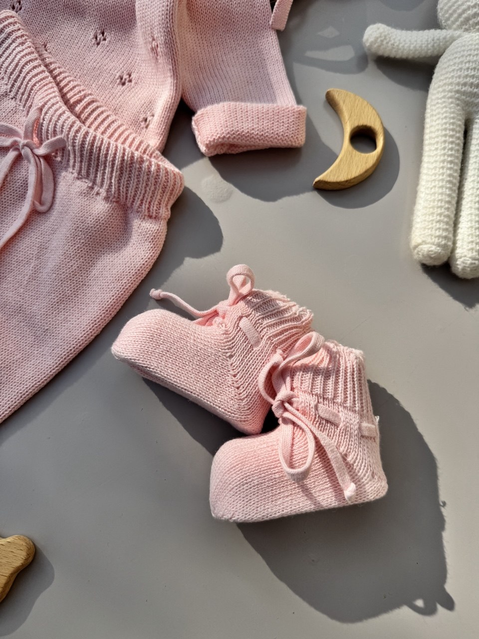 Premium Organic Cotton Knit Hospital Set 5-pieces Pink