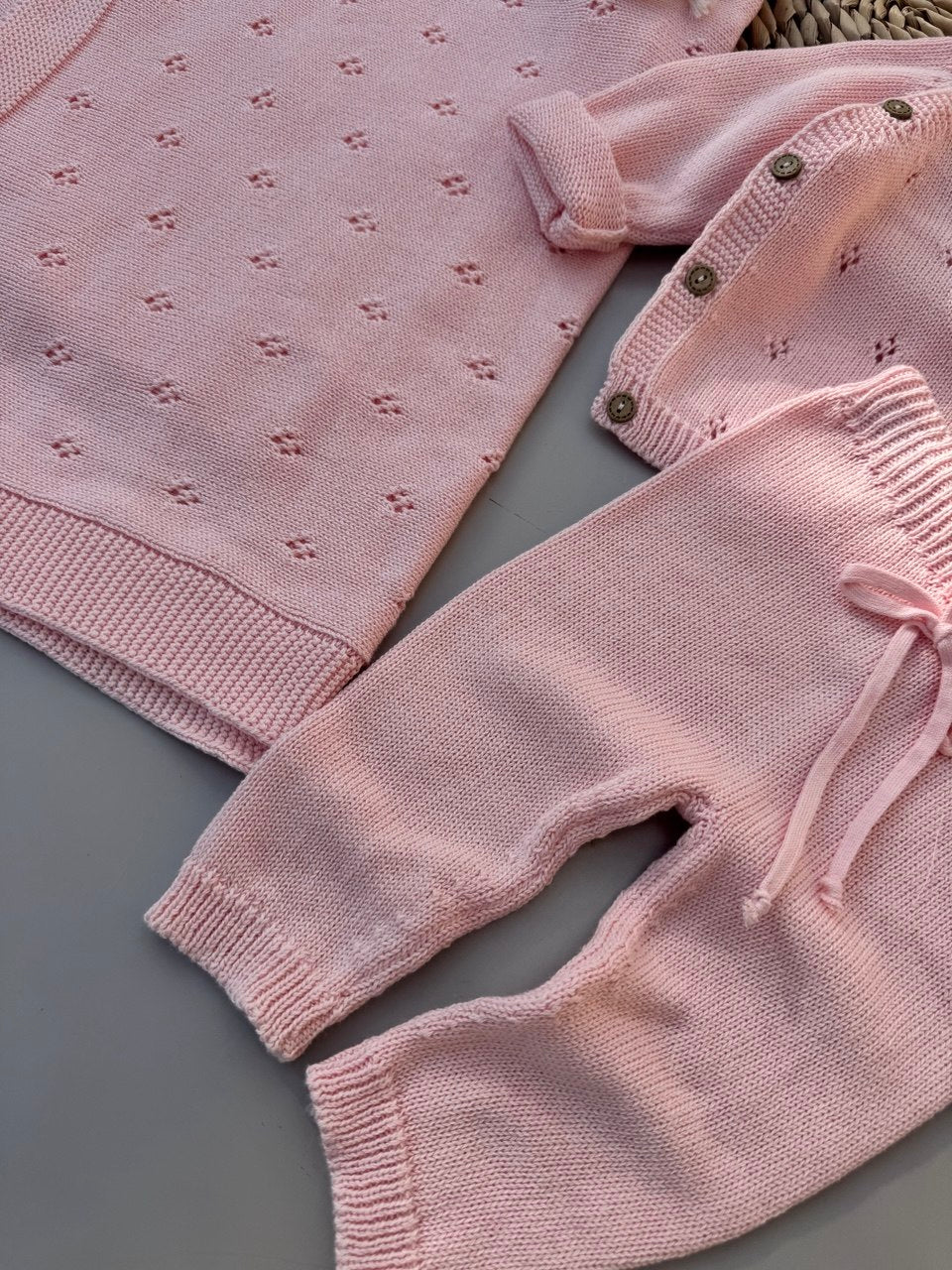 Premium Organic Cotton Knit Hospital Set 5-pieces Pink