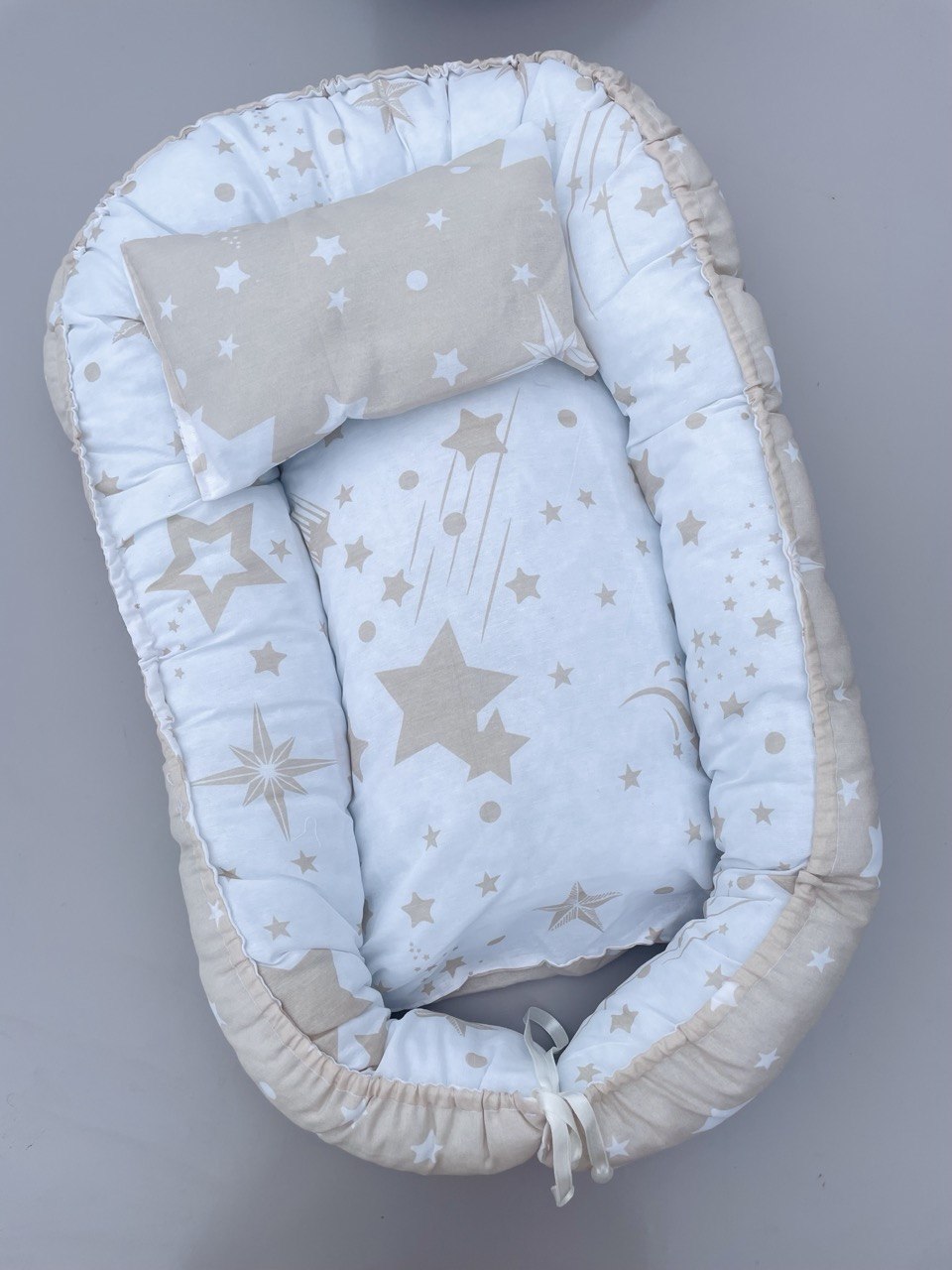 Beige And White Stars Baby nest