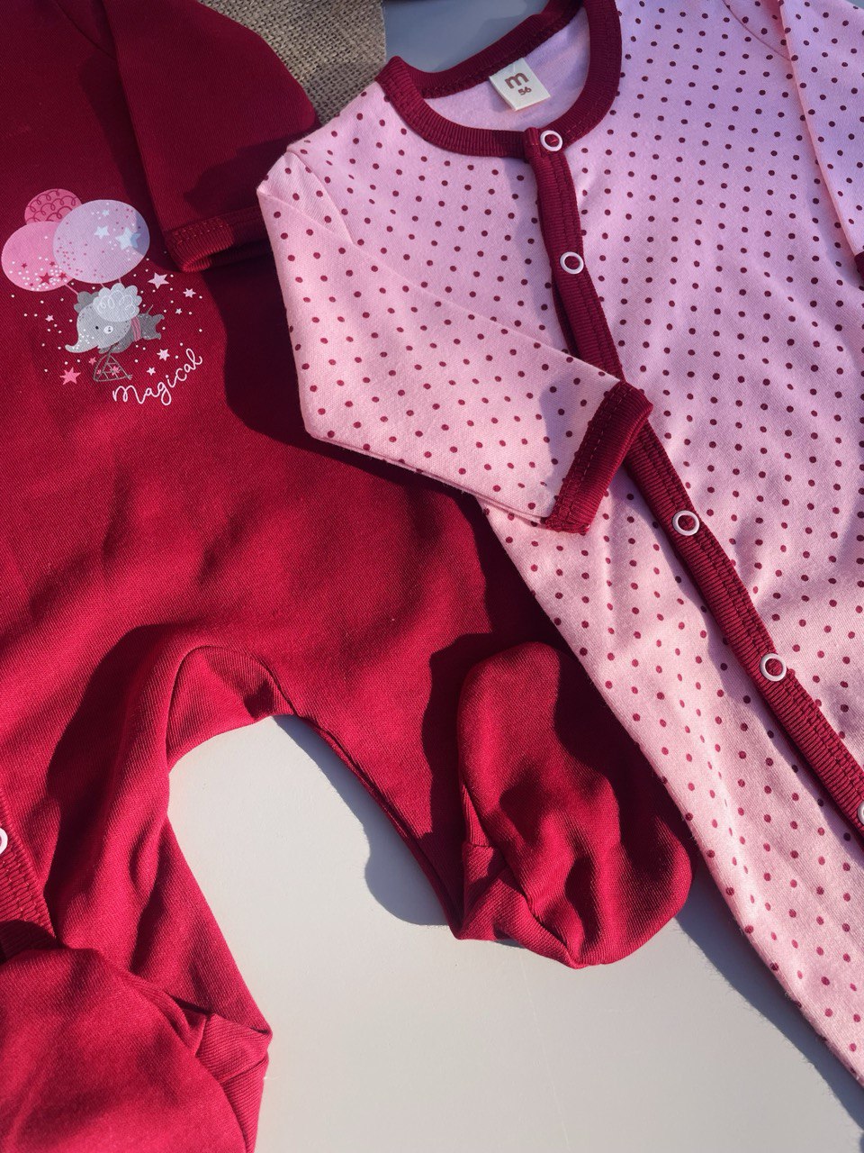 Pink And Burgundy Cotton Overalls