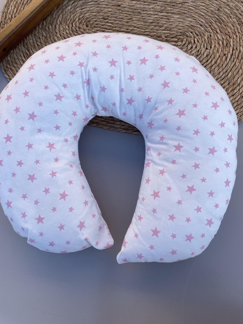 White And Pink Stars Breastfeeding Pillow