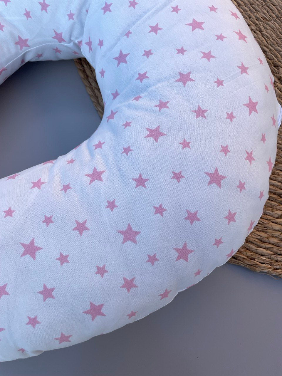 White And Pink Stars Breastfeeding Pillow