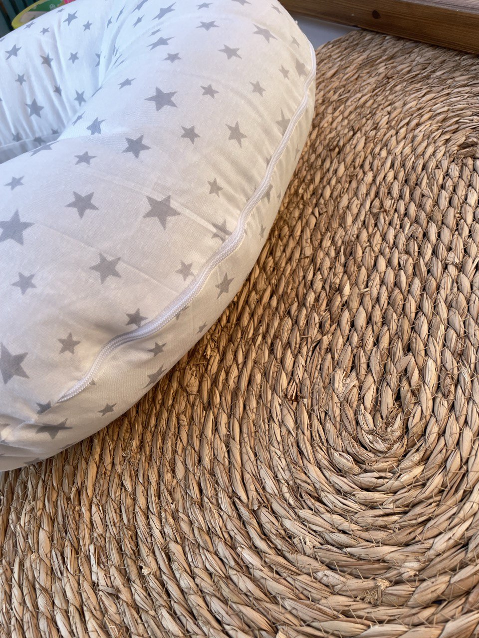 White And Grey Stars Breastfeeding Pillow