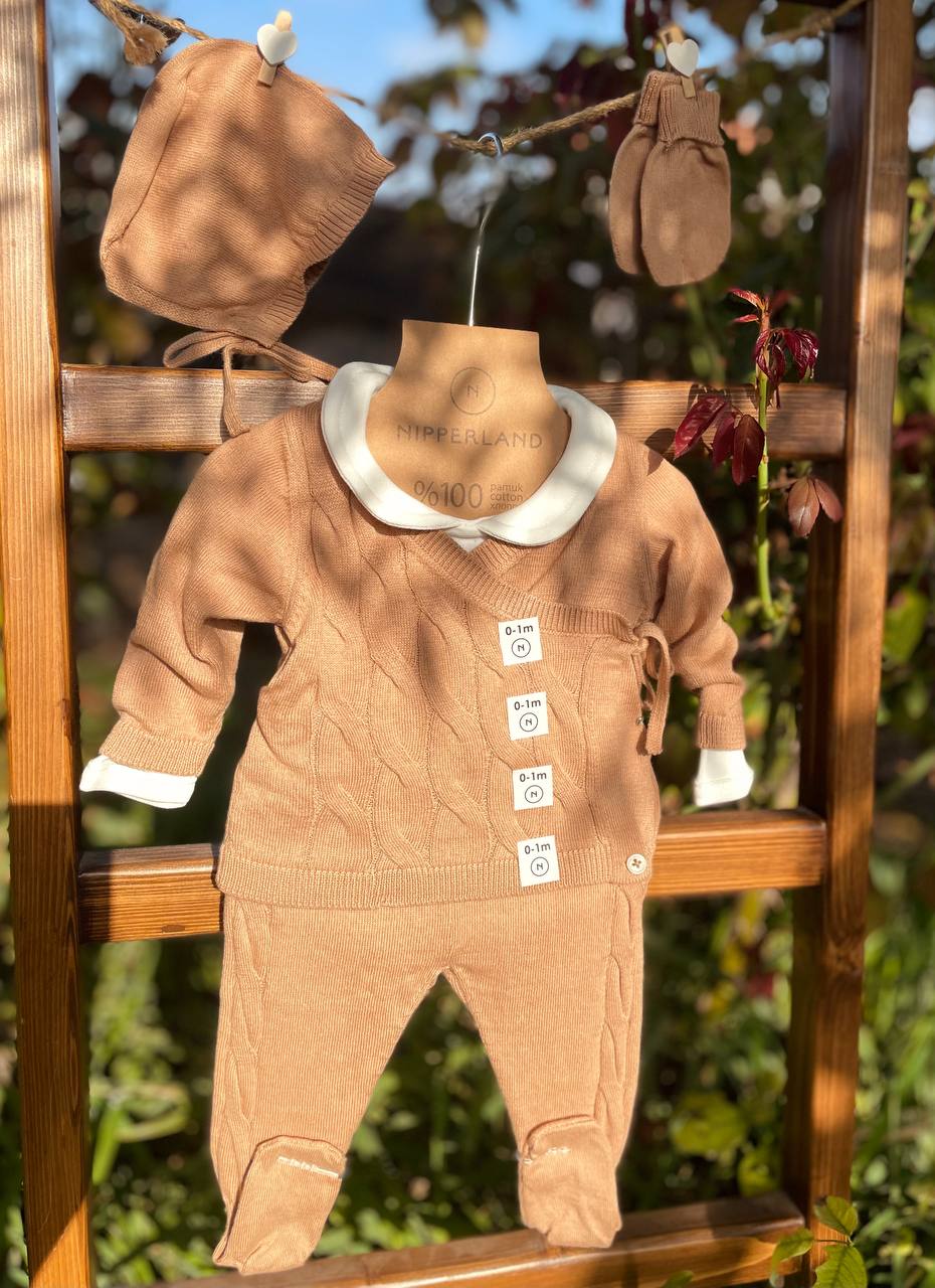 Camel Knitted Cotton Set 5 Pcs
