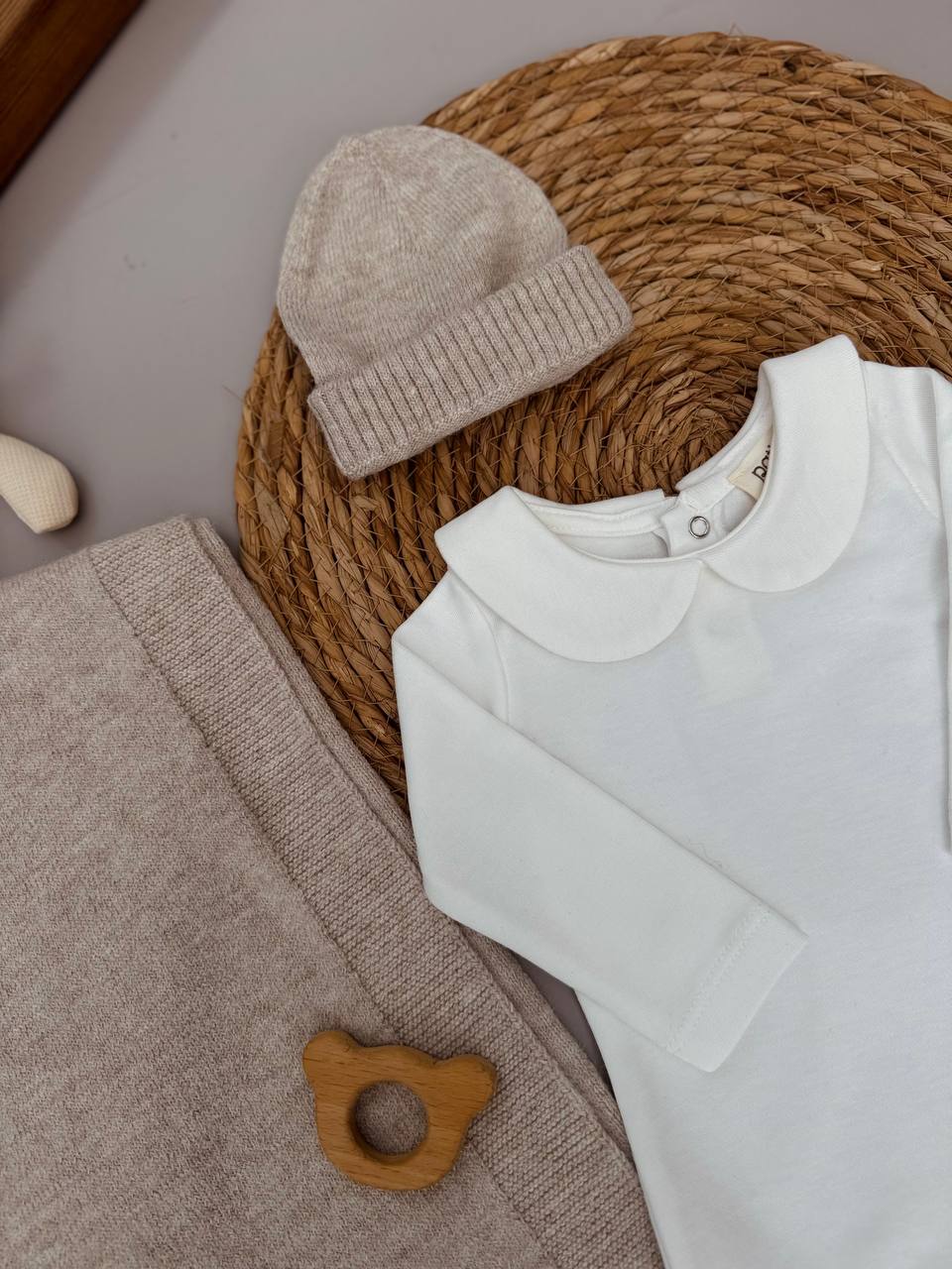 Premium Organic Wool GOTS Certified Hospital Set Beige Horse