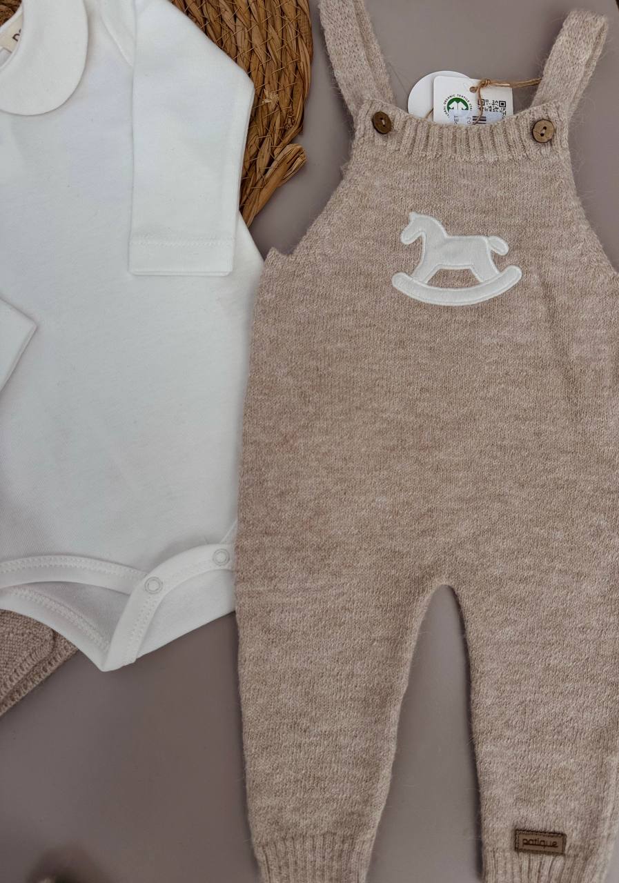 Premium Organic Wool GOTS Certified Hospital Set Beige Horse