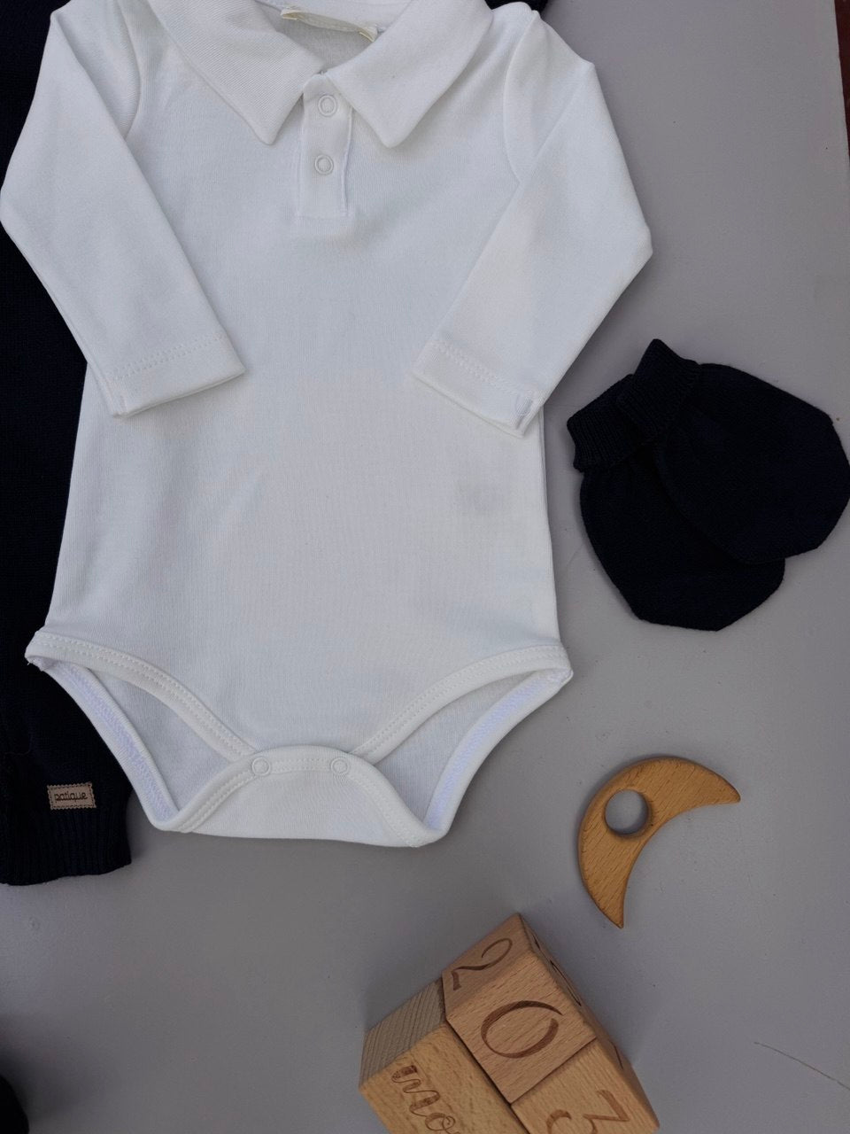 Navy Blue Organic Knit Cotton Hospital Set 5 Pcs
