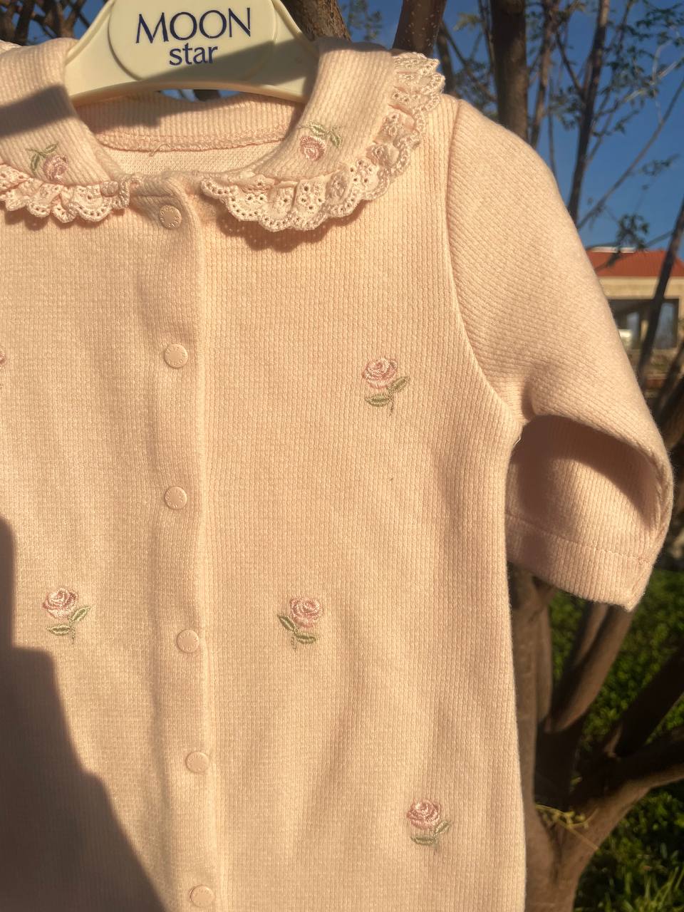 Pink Flowers Overall With Hat