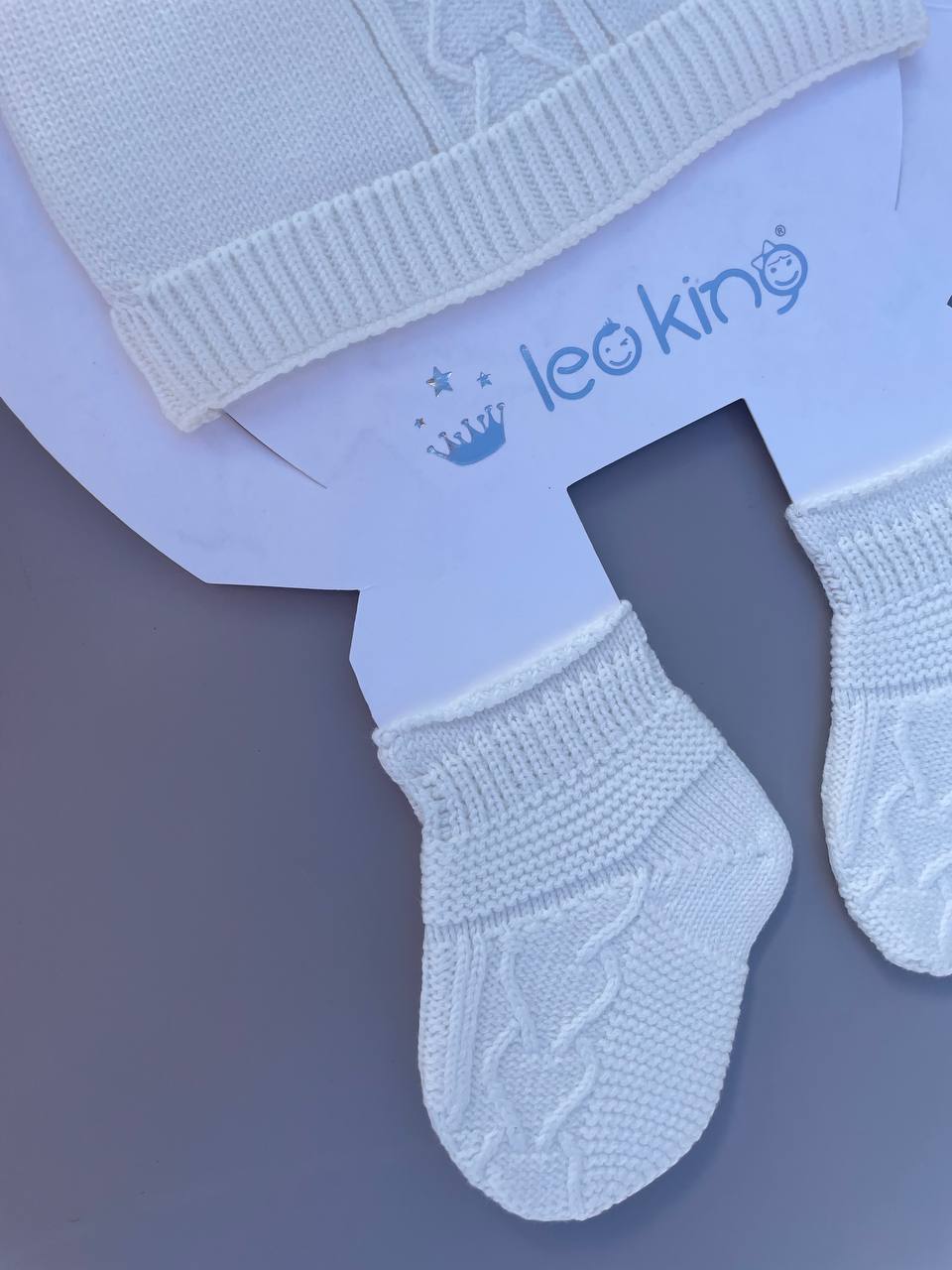 Off White Organic cotton Hat With Socks