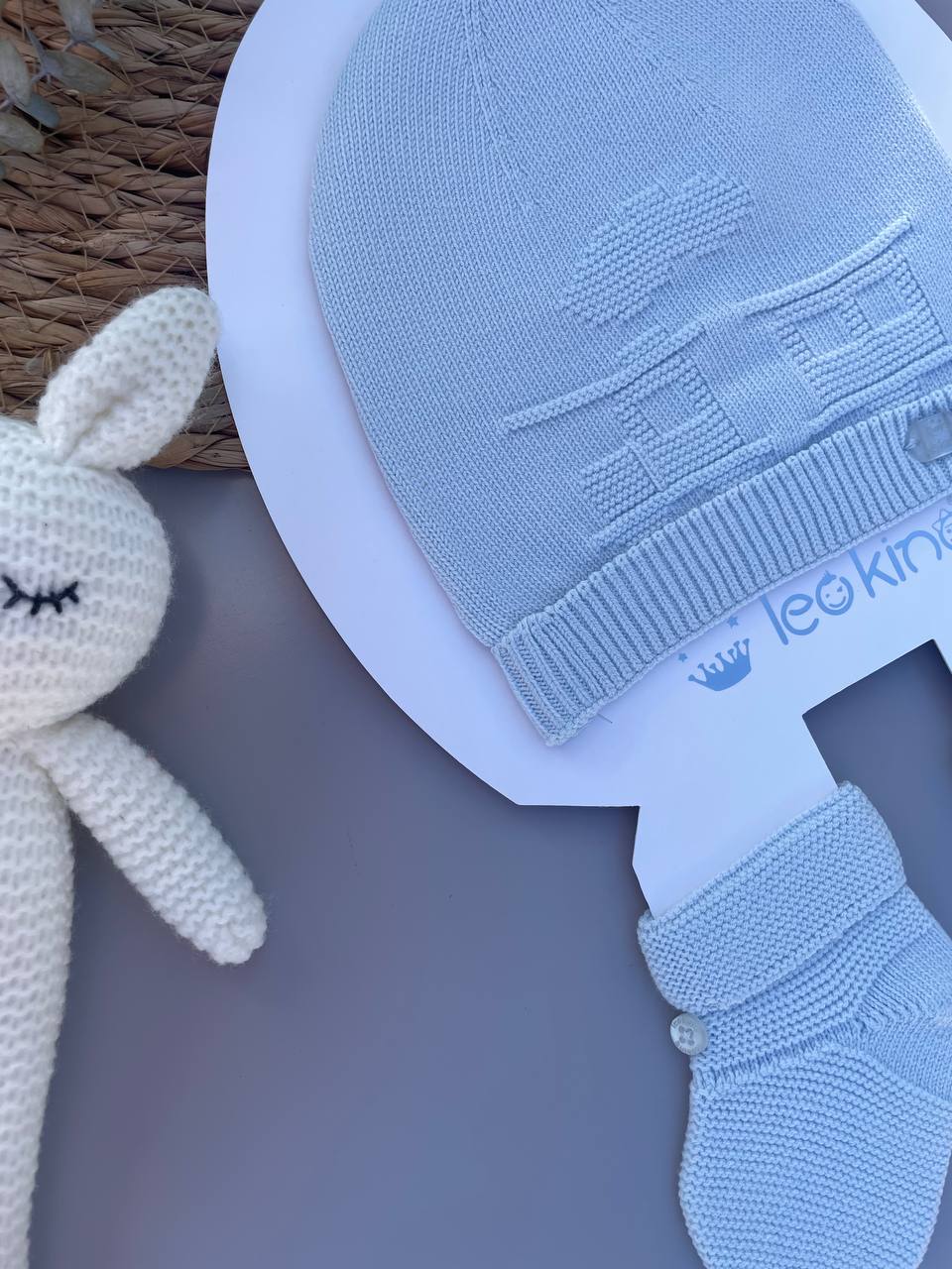 Blue Organic cotton Hat With Socks