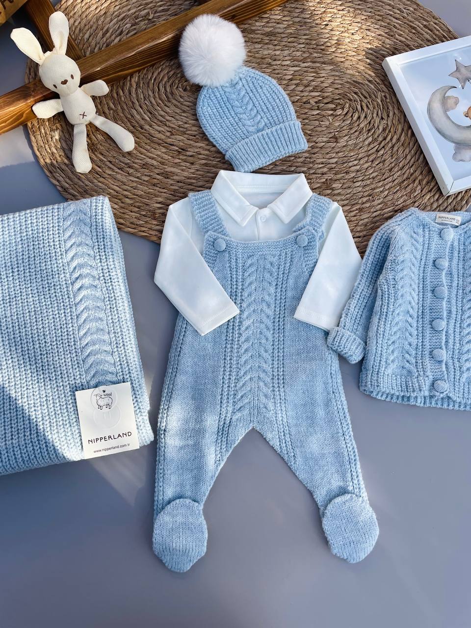 Blue  Wool Hospital Set Salopette