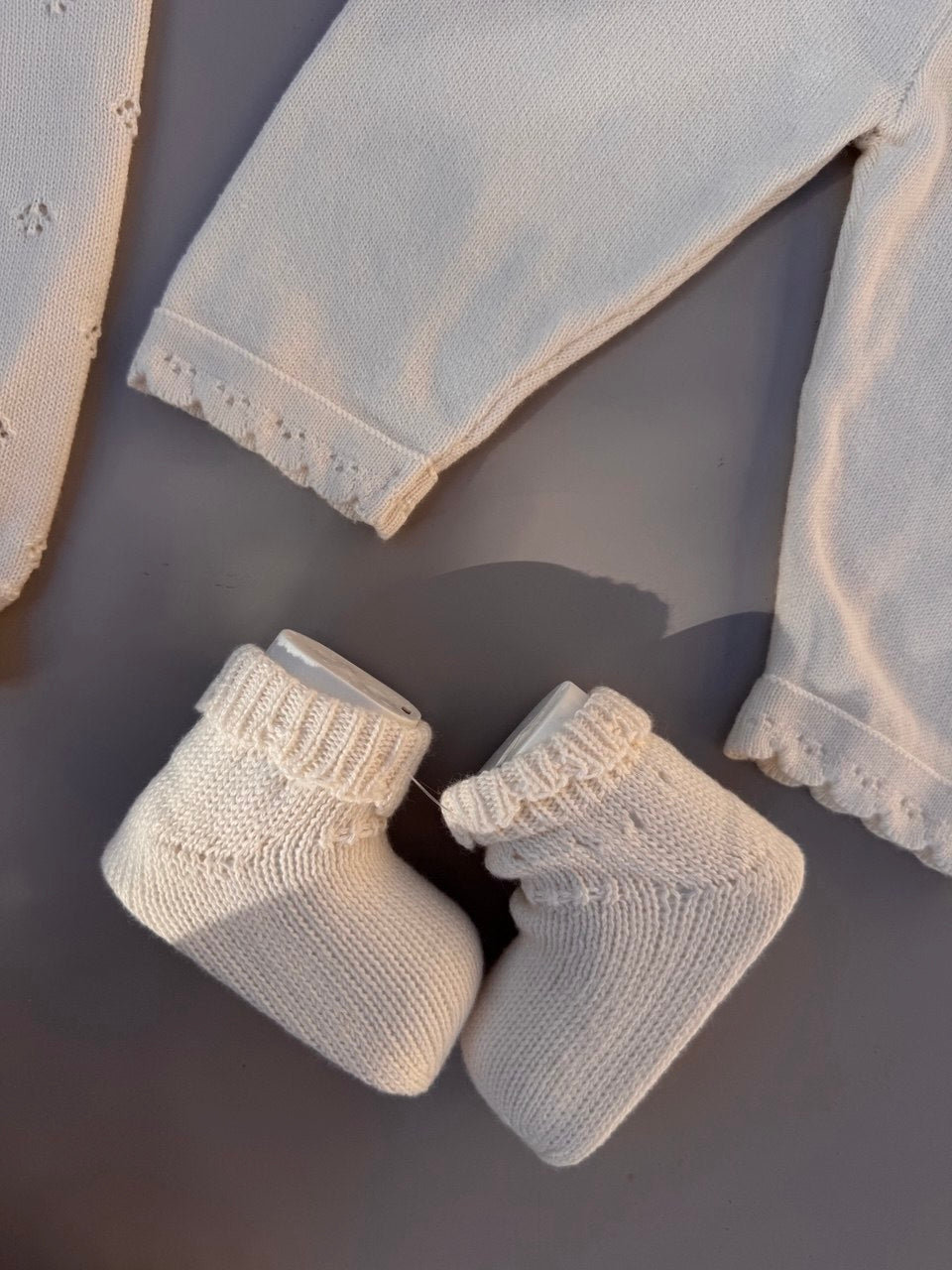 Off-White Organic Knit Cotton Hospital Set 5 Pcs