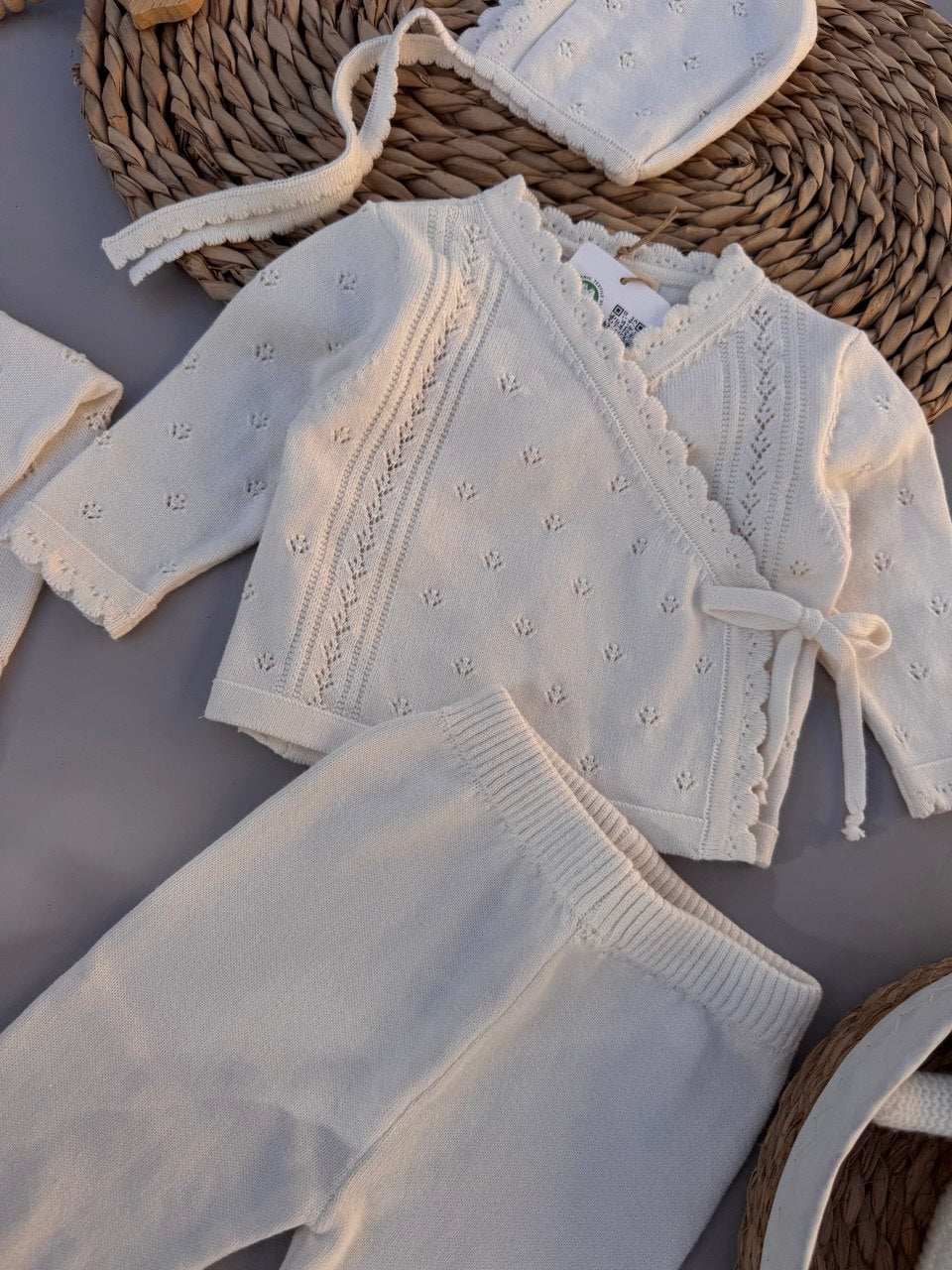 Off-White Organic Knit Cotton Hospital Set 5 Pcs
